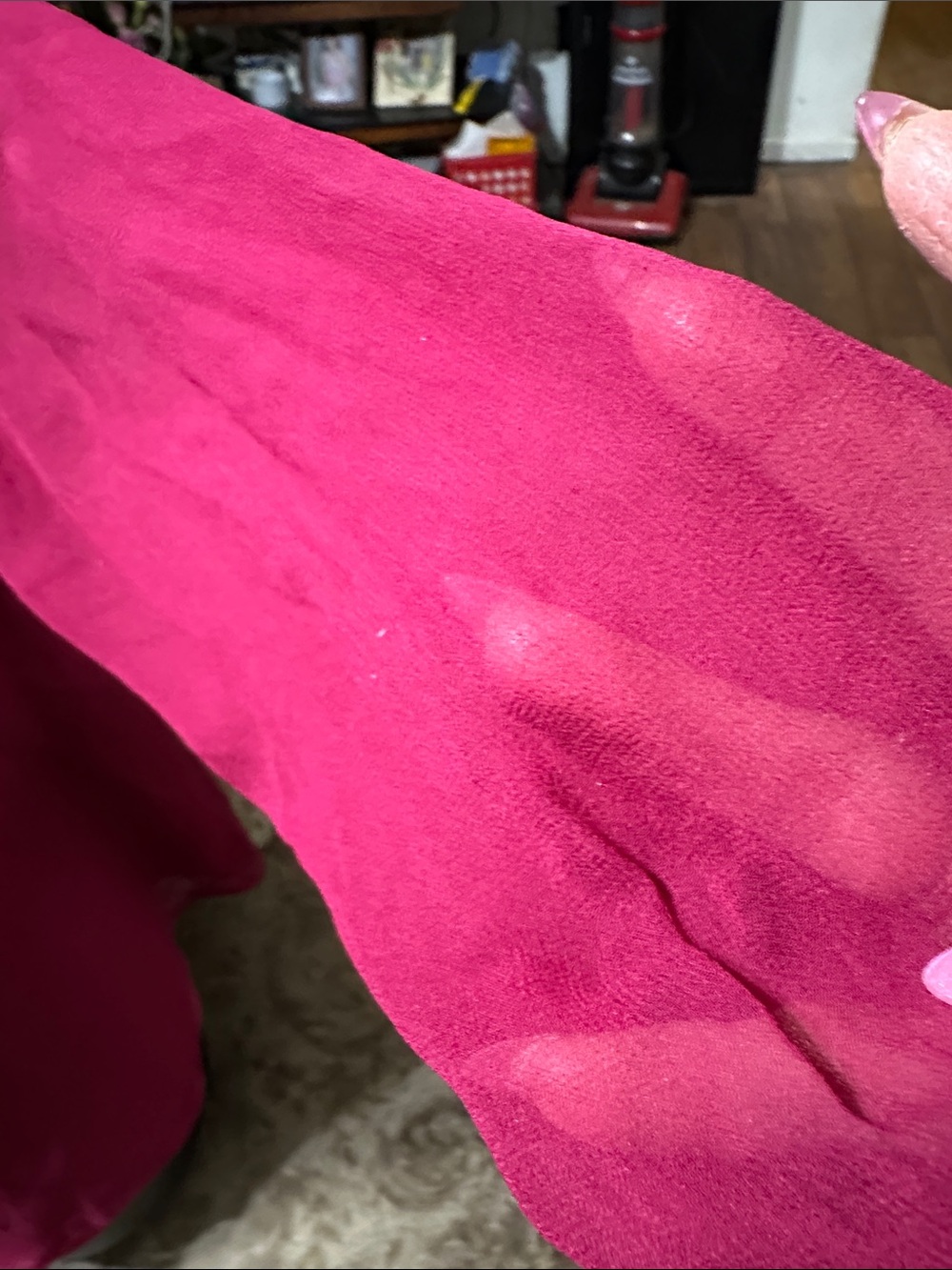 Coldwater Creek Ruffled Button-Front Blouse - Fuchsia - Picture 3 of 7